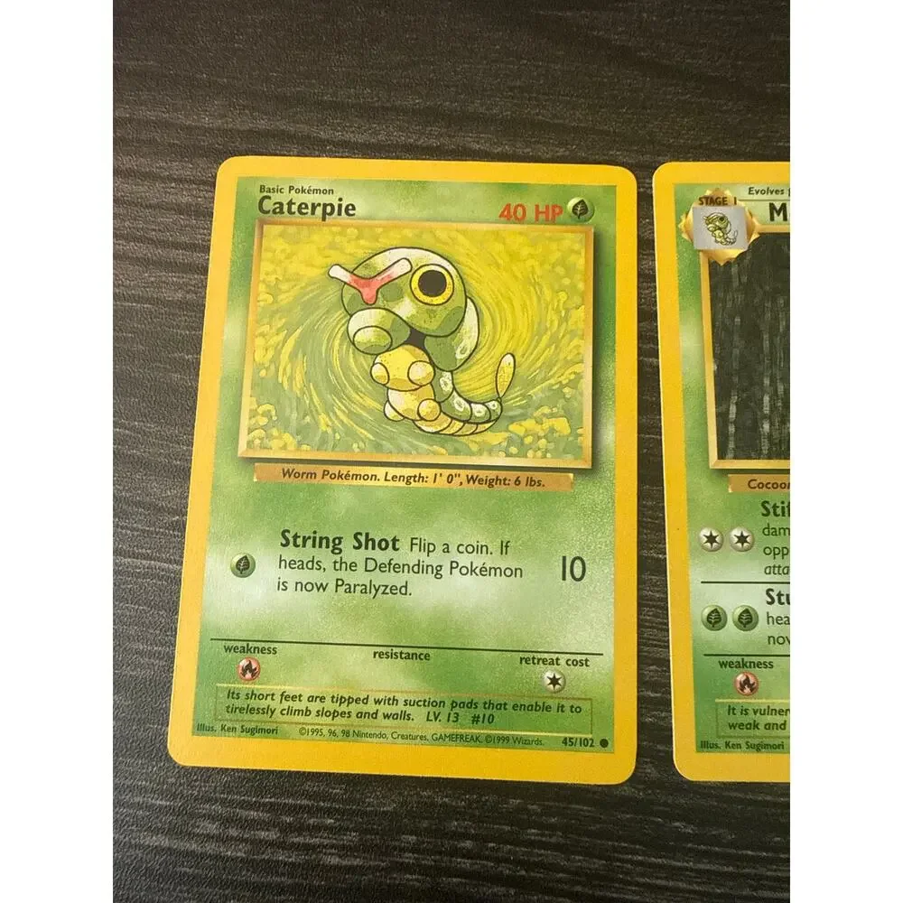 Vintage Pokémon Card Evolution Lot - Caterpie, Metapod, Butterfree WOTC + FREE